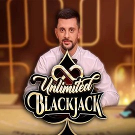 Unlimited Blackjack online game logo by Ezugi on casombies.net